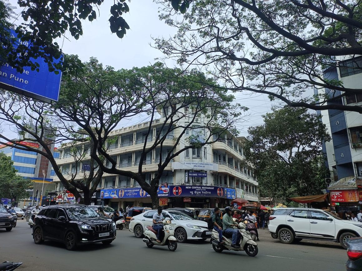 The Art Deco building across Pataleshwar Caves in Pune