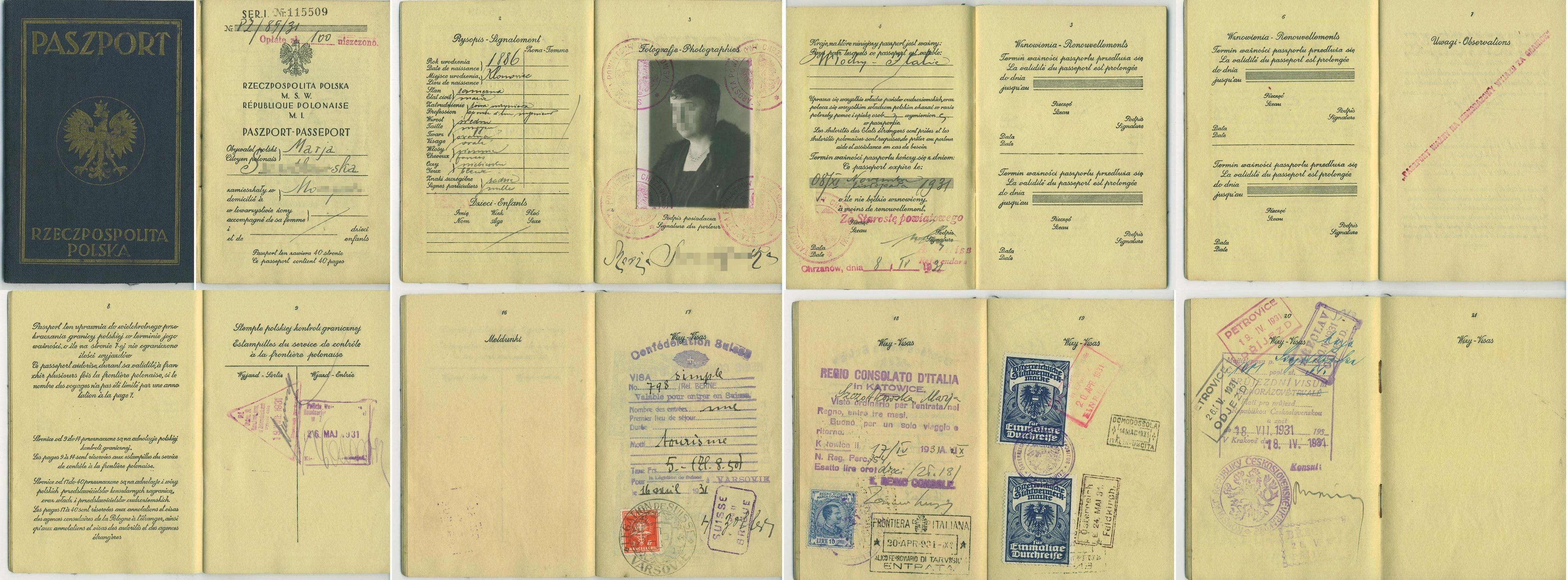 Passport of Polish citizien, 1931