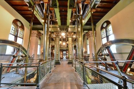 Inside the engine room.