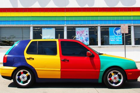 A "Harlequin" hatchback produced by Volkswagen.