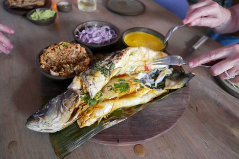 Patarashca made with Branzino. 