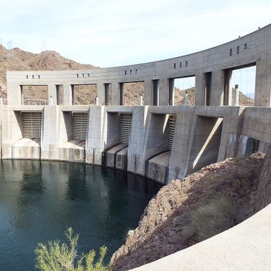 Parker Dam seen from Arizona.