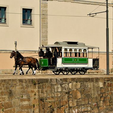 This horse drawn tram, previously drawn by mules gets an outing from the museum along route 18