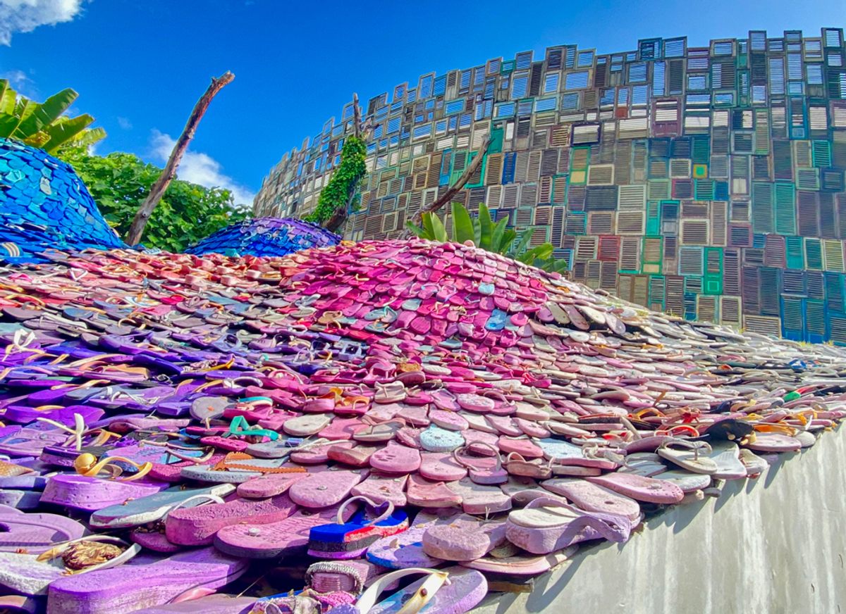 Third place: Judy Flayderman's photograph of a Liina Klauss art installation composed of flip flops, outside the Potato Head Beach Club in Bali, Indonesia.