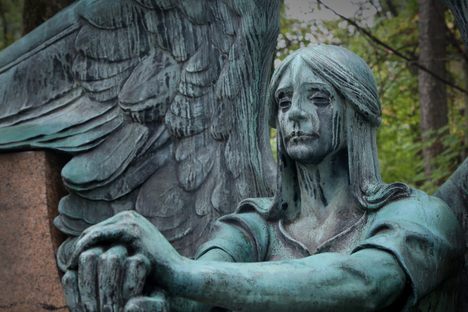 "The Angel of Death Victorious" also known as the "Haserot Angel" in Lake View Cemetery, Cleveland, 10/15/2021