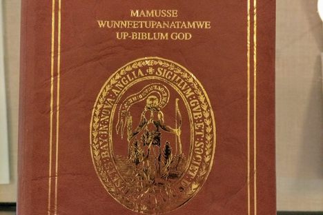 Modern reproduction of the Eliot Bible.