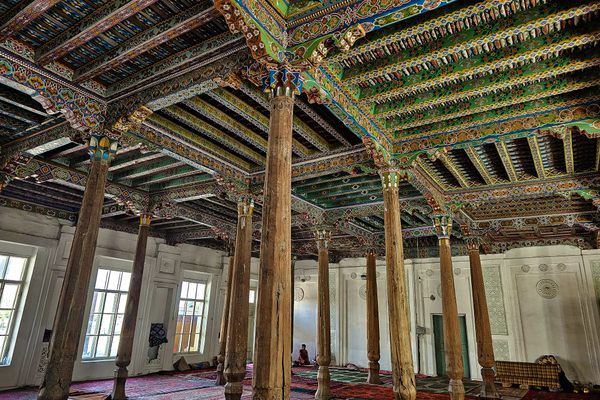 Inside the Friday Mosque of Khujand.