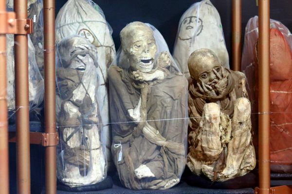 Some unnerving faces in Leymebamba Museum