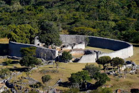 Great Zimbabwe ruins from above