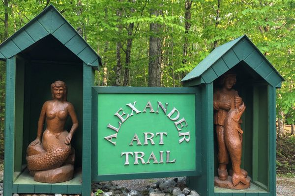 Entrance sign to the art trail.