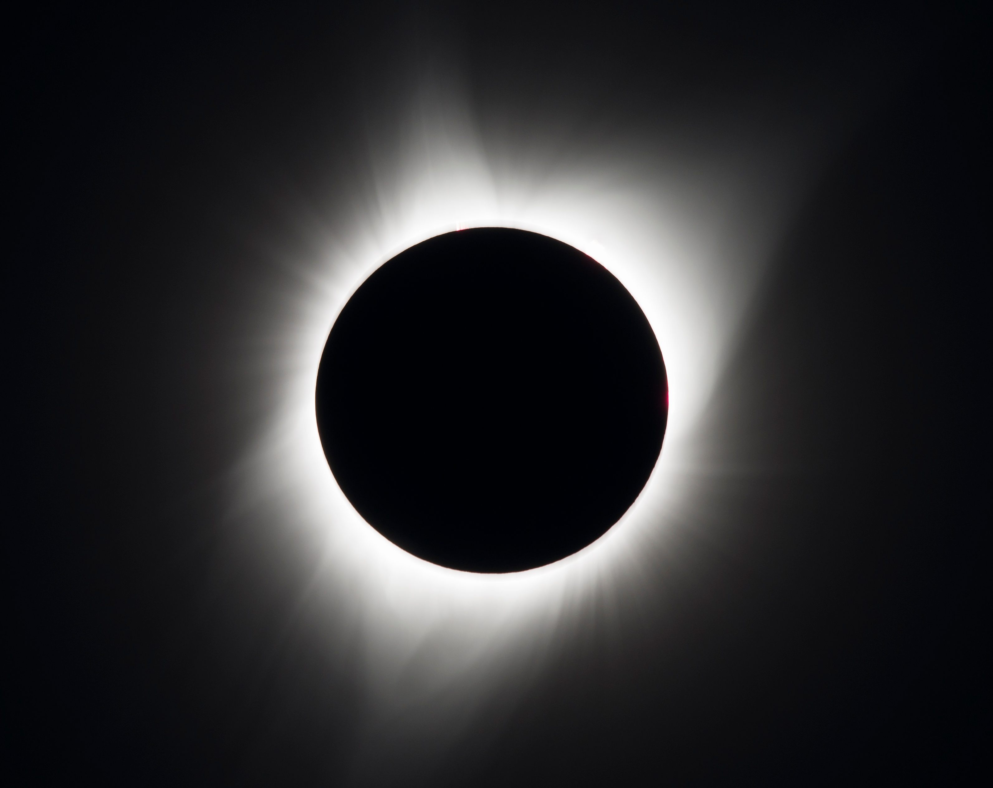 The sun’s corona is visible during totality. 