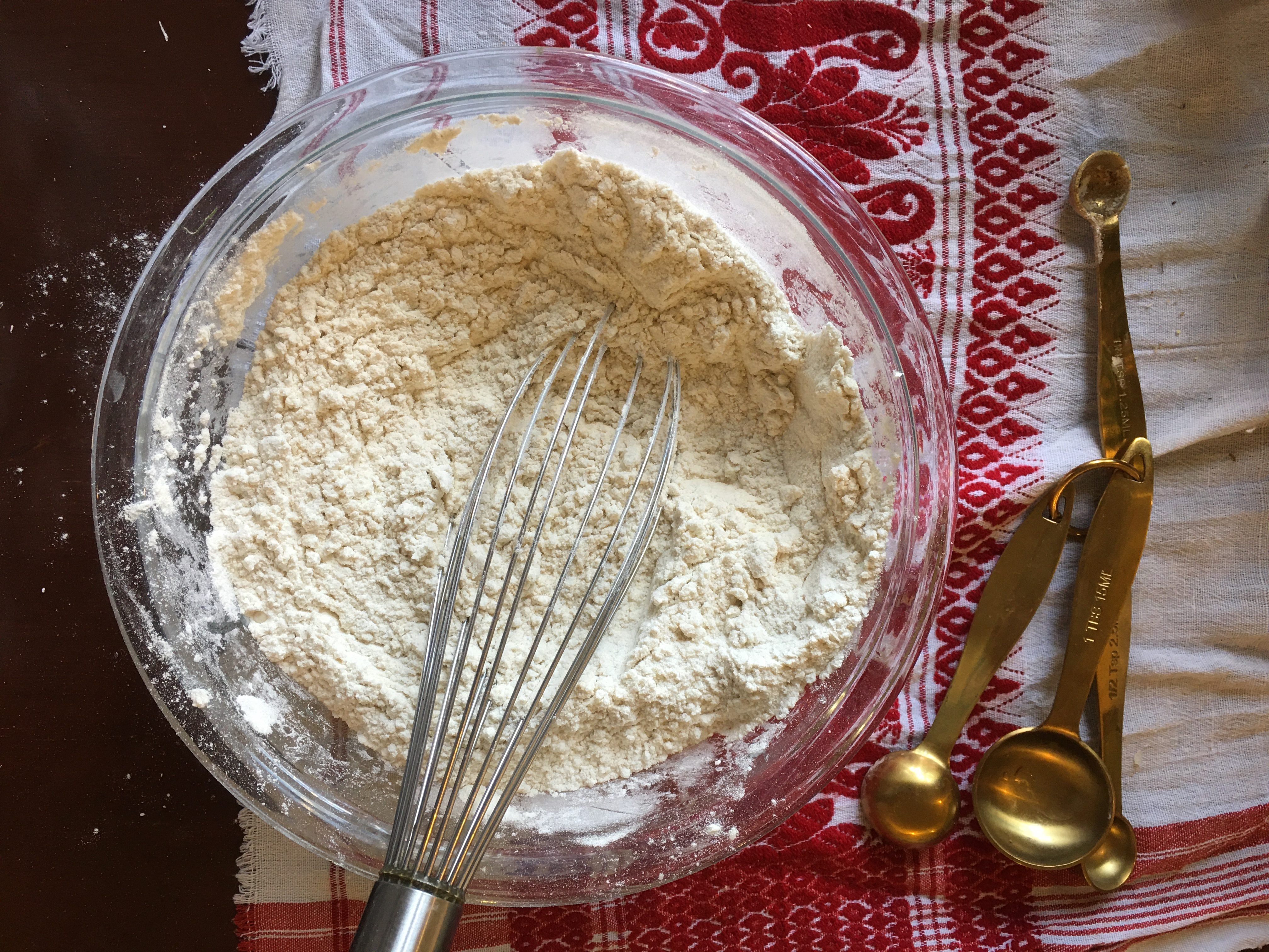 Whisk together the dry ingredients to keep the cookies clump-free.