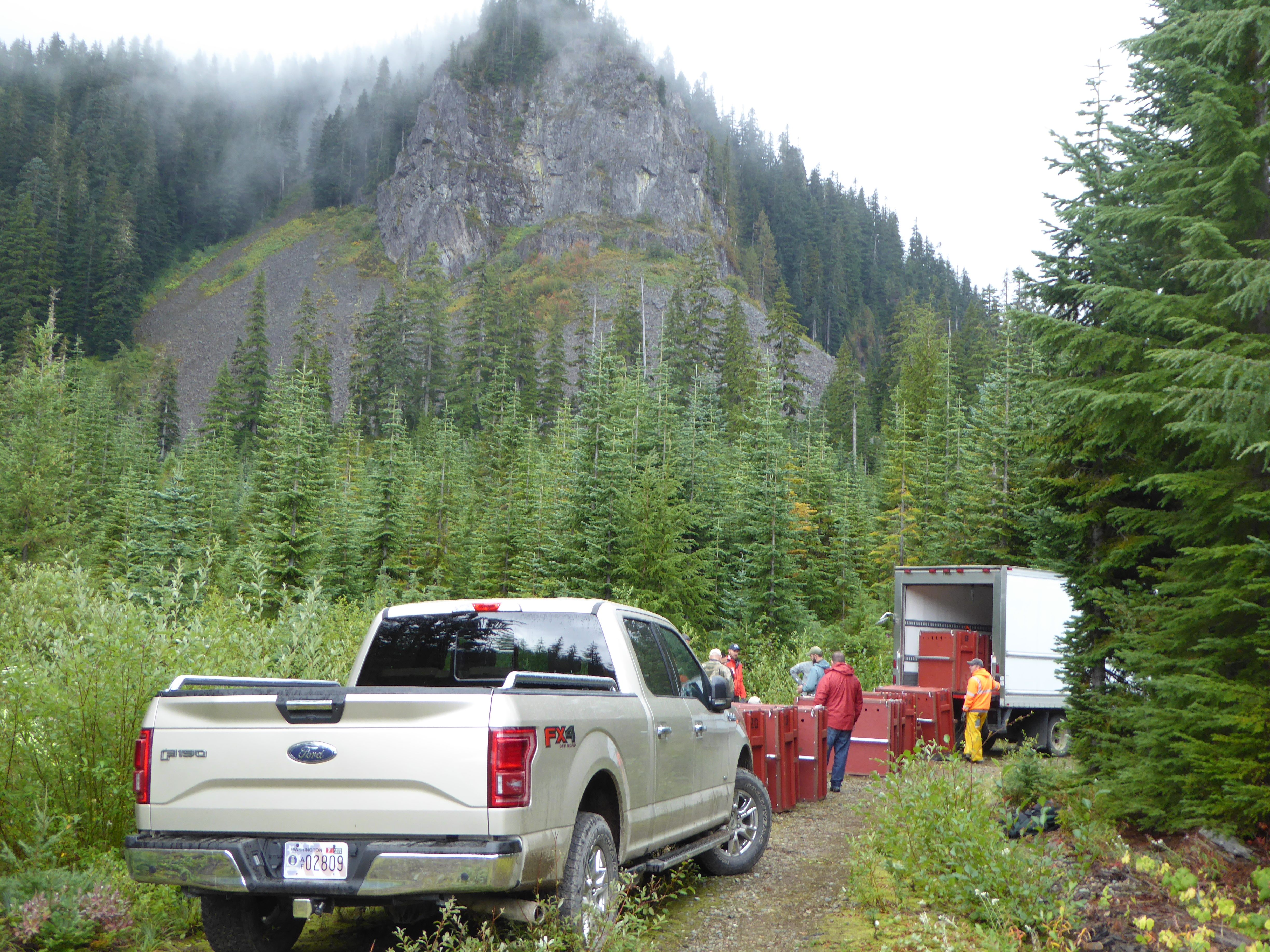 A mountain goat release site, at Darrington in the North Cascades.
