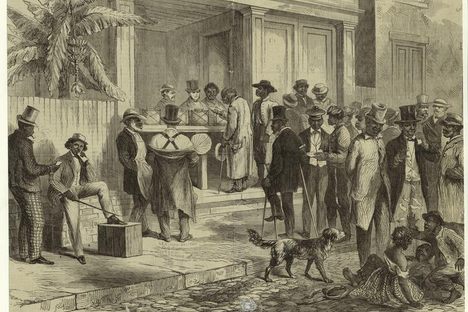 Freedmen voting in New Orleans in 1867.