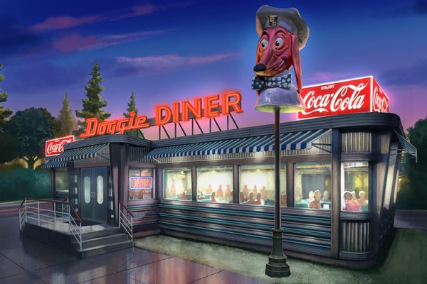 A design for the rebooted Doggie Diner that Atchley hopes to build.