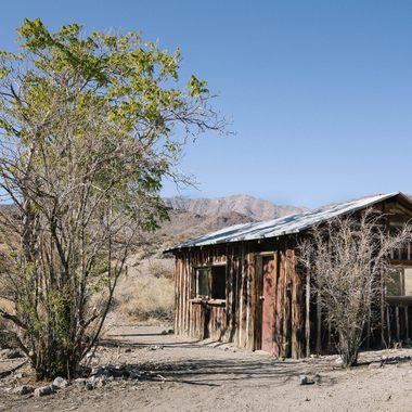 A crumbling building at Barker Ranch
