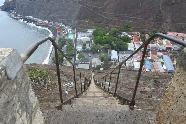 The 699 stone steps leading up from Jamestown to Ladder Hill and Half Tree Hollow, St Helena