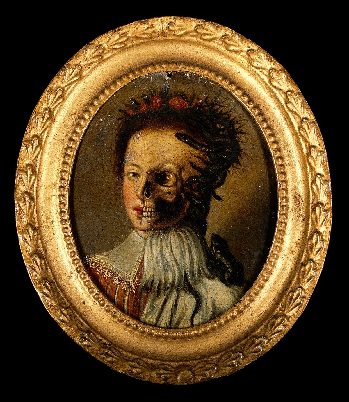 <em>Life and Death</em>, oil on copper, 17th century.