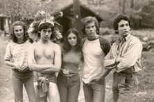 The cast of 1980's Friday the 13th, including a not-yet-Footloose Kevin Bacon (second from right).