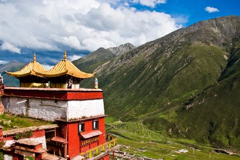 The Drigung Tibetan monastery, home to one of the last sky burial sites still in use.