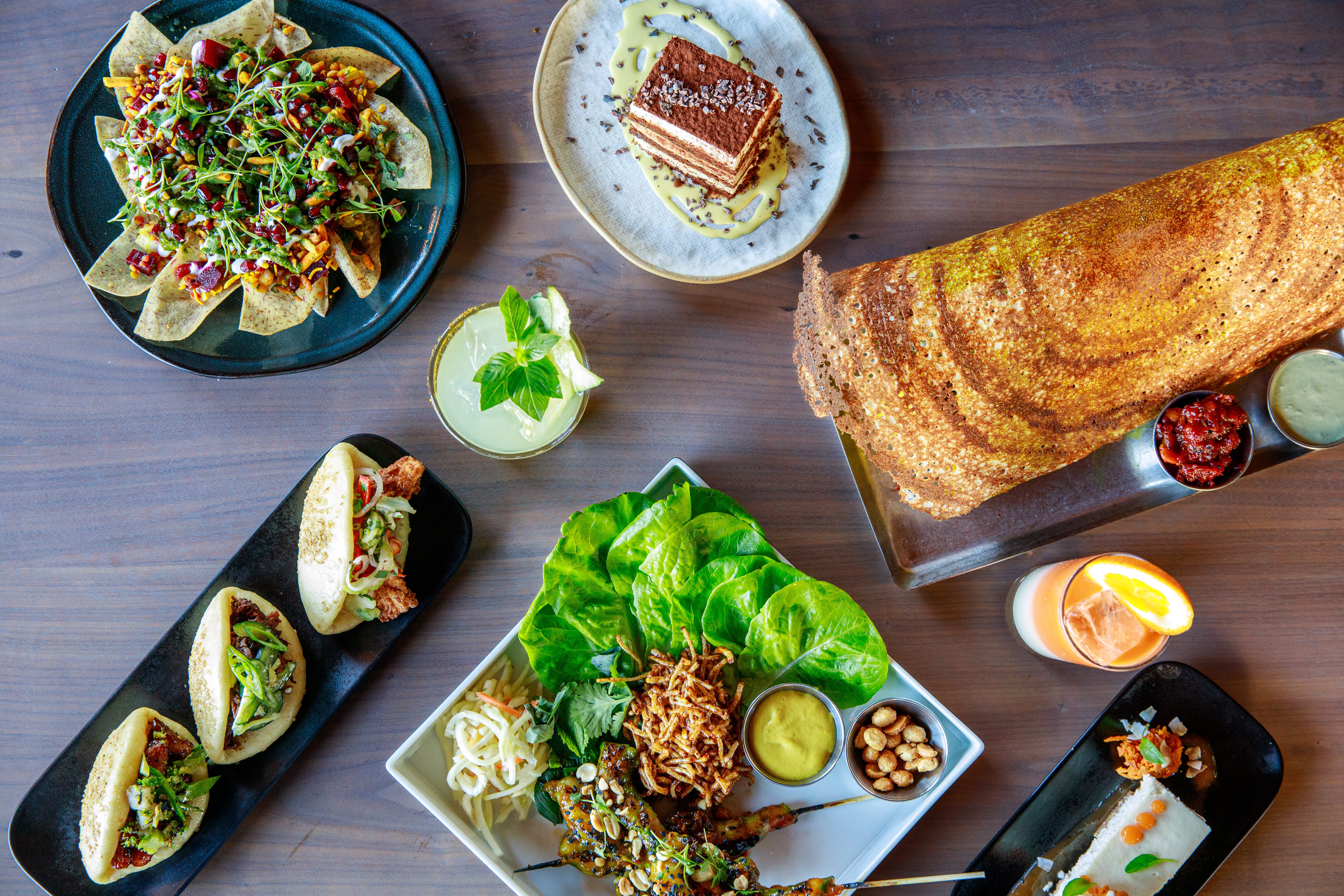 Bao, dosa, and kebabs are among the stars of Linger’s sweeping international menu. 