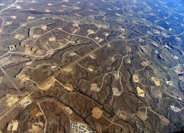 An oil and gas field in Wyoming.