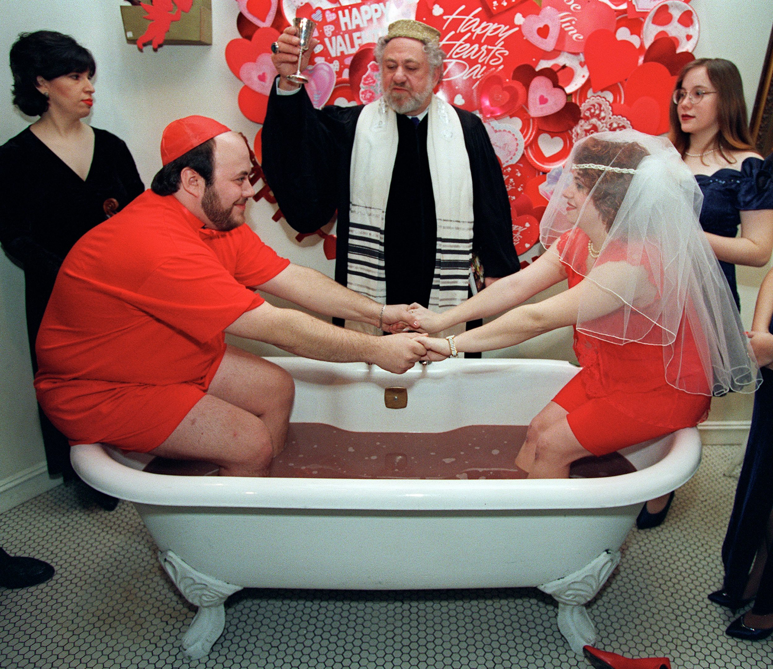 More chocolate, less chic at Serendipity 3's first bathtub wedding, held in 1995.