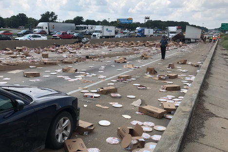 A Frozen Pizza Spill Shut Down a Slice of an Arkansas Interstate