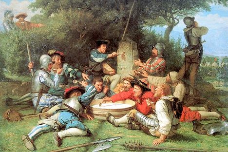 Albert Anker's 1869 "Die Kappeler Milchsuppe" teaches us how to share soup with our enemies without crossing a battle line.