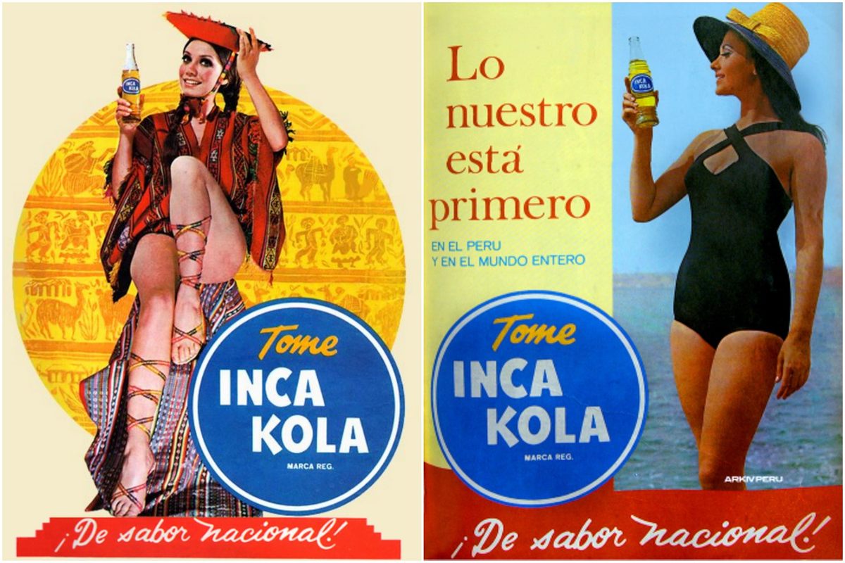 These "Drink Inca Kola" ads read "The national flavor!" and "Ours is best" (right).