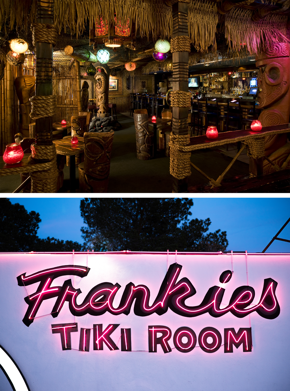 Open 24 hours, Frankie's Tiki Room is a cool retreat from the Las Vegas heat.