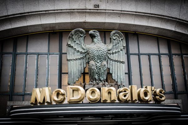 Close-up of the McDonalds marquee with the Imperial eagle