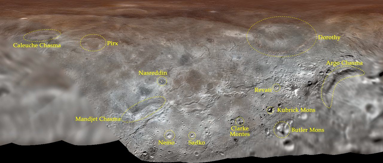 Some of Charon's newly named features.