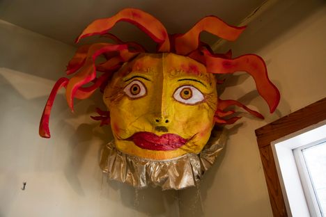 A Fasnacht mask at the Kultur House in Helvetia, West Virginia