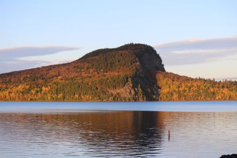 Mount Kineo’s distinctive sheer face in the fall.