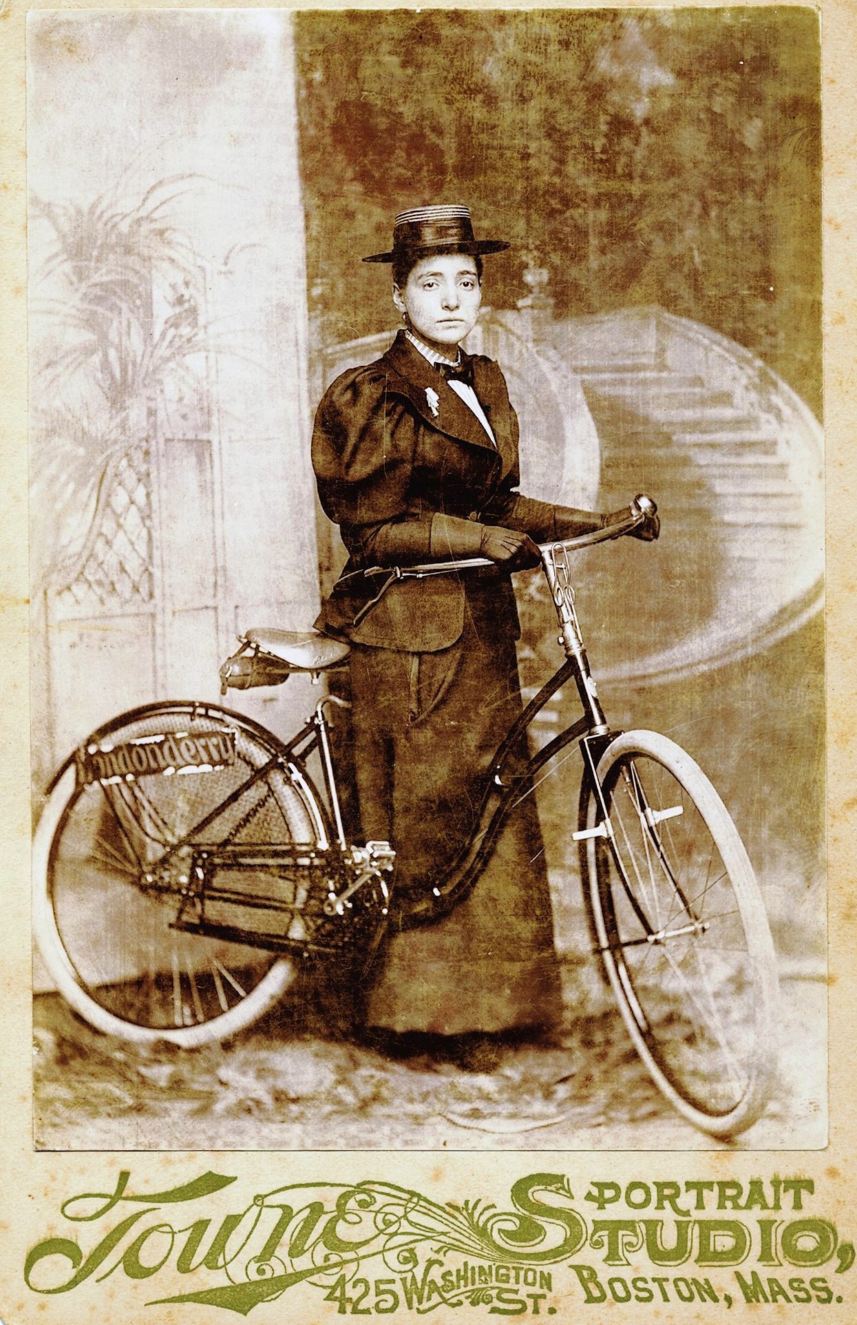 Annie Londonderry was Annie Kopchovsky until the Londonderry Lithia Spring Water Company sponsored her bike ride.
