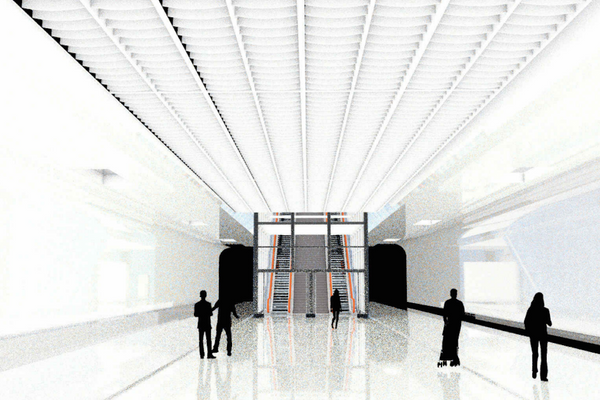 In this concept illustration, the presence of the eternal employee will flood Korsvägen station with light. 
