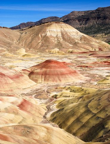 The painted hills create a natural colorscape in Oregon’s desert.