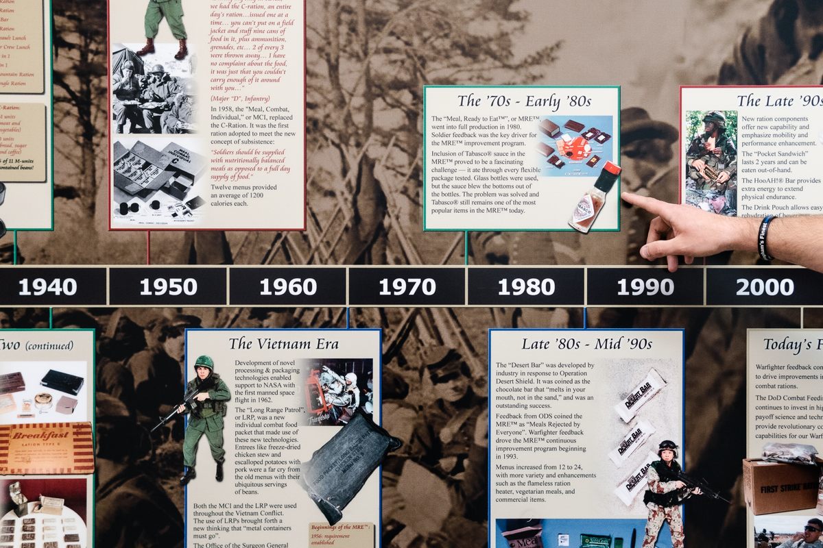 Wesley Long points to a timeline of the history of preservation and food processing.