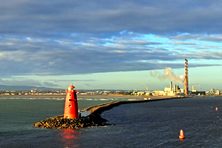 View of The Great South Wall from Dublin Bay.