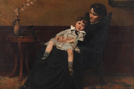 This 1885 painting by Cecilia Beaux, The Last Days of Childhood, shows a little boy being cuddled by his mother in the lead-up to his breeching.