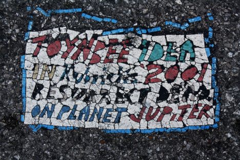 A Toynbee Tile in St. Louis, Missouri. 