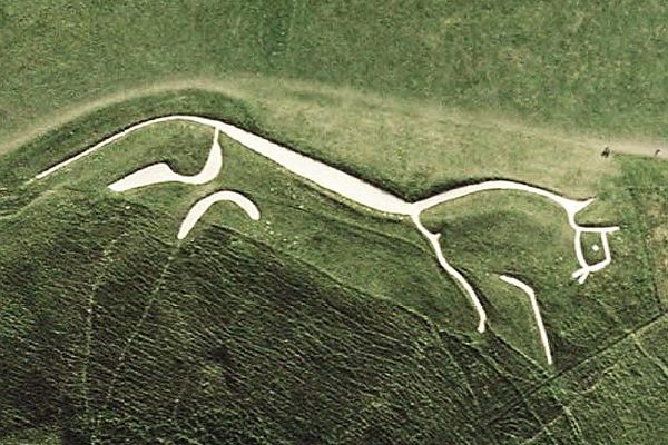 The ancient Uffington White Horse, carved over 3,000 years ago, was the first of England's many equine geoglyphs.
