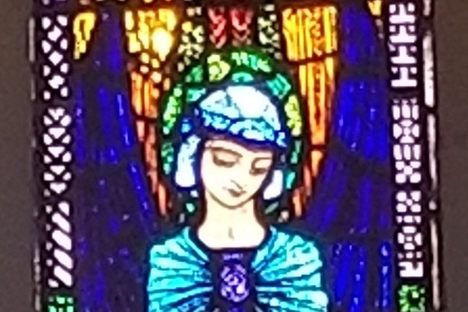 Detail of one of Clarke's depictions of the Virgin Mary