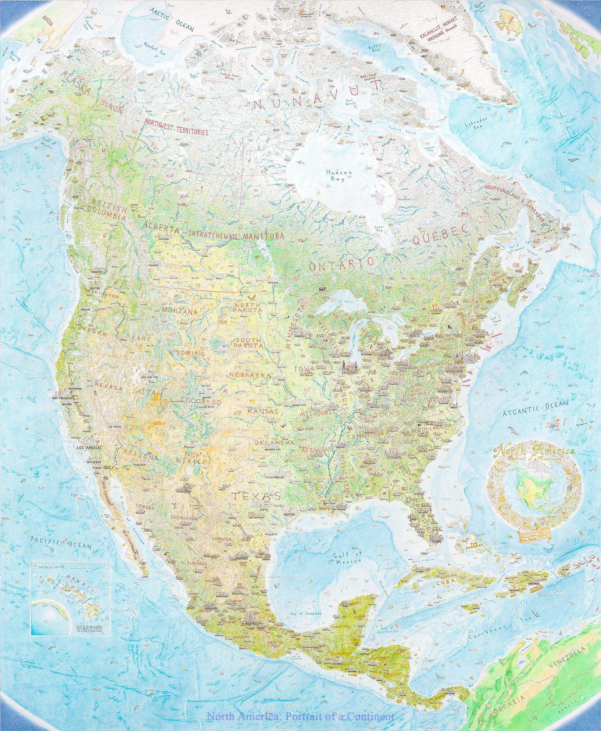 The entire four-by-five foot map of North America, which took four years and nine months.