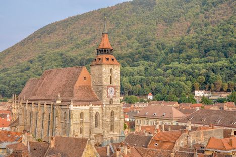 The Gothic church towers above the Old Town.
