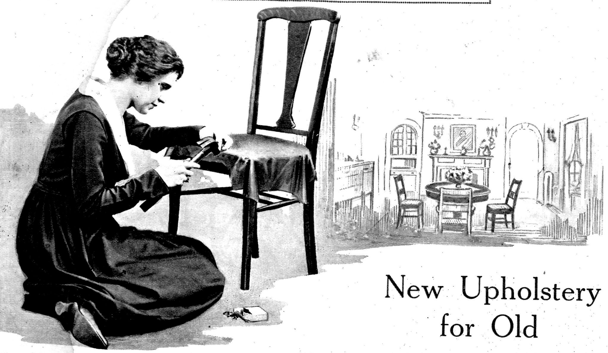 A 1918 advertisement for DuPont Fabrikoid.