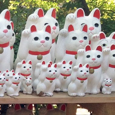 Lucky cat figures at Gotokuji Temple