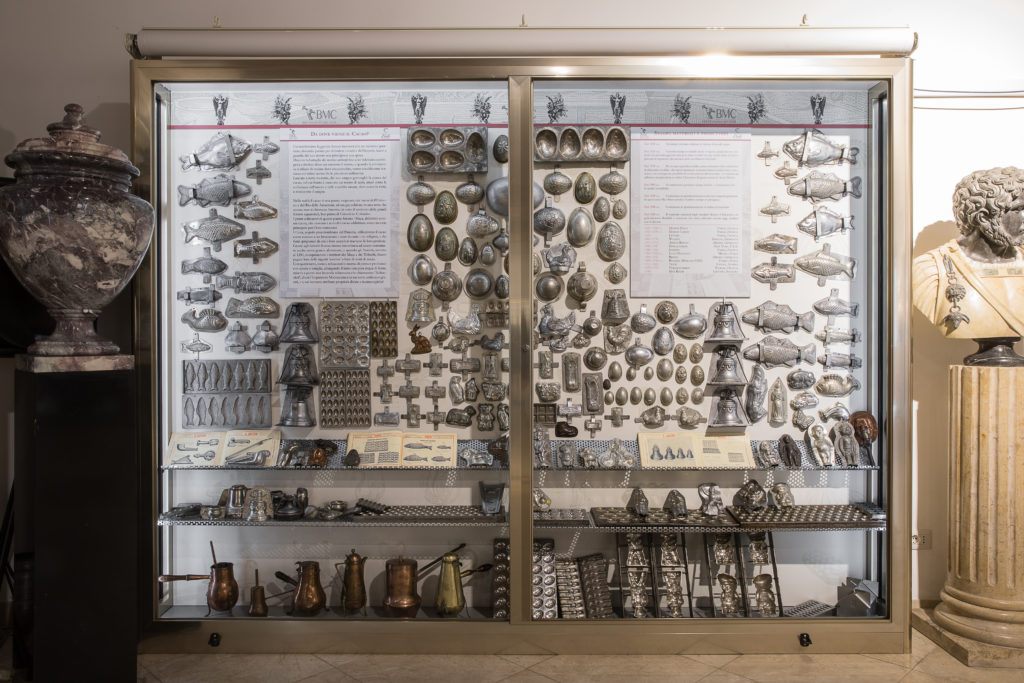 A wealth of decorative molds for shaping chocolate.