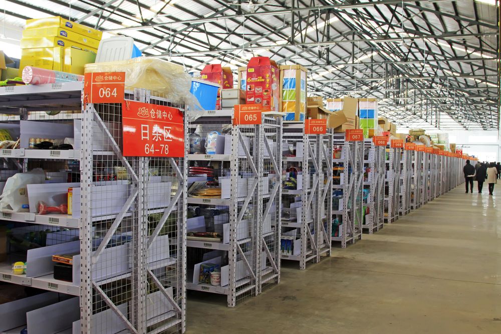 An online shop storage and transportation center in China.